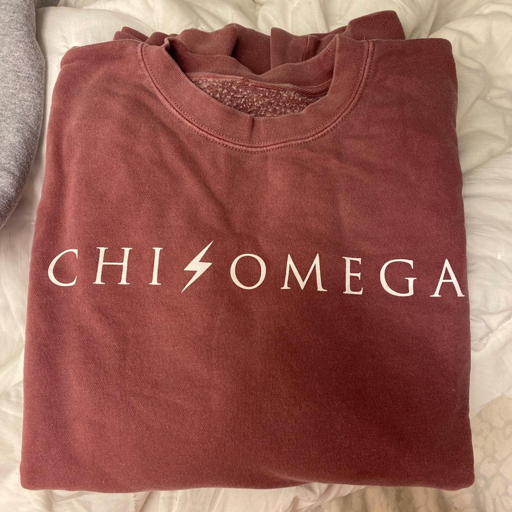Comfort colors chi omega crewneck sweatshirt red